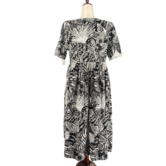 Vtg 80s 90s NOS Two Potato Laguna Beach A Line Midi Dress S Cotton Resort Wear - Picture 3 of 16